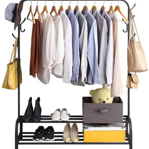 Metal Garment Rack with Mesh Shelf, Each Rail Holds up to 10 kg, for Clothes, Bags, Shoes, Storage Boxes