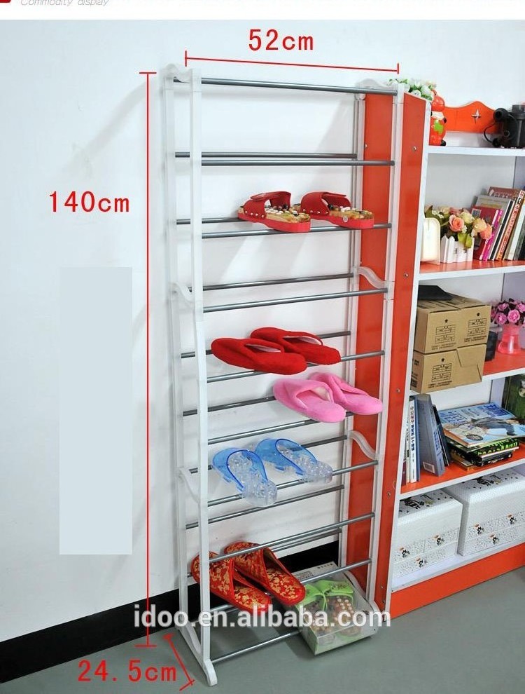 Wholesale Price OEM Rack Shoe 10 Layer 30 Pairs Homemade Standing Shoe Rack Cabinet