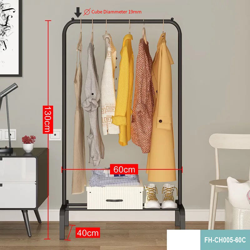 Factory Directly Sale Clothing Display Rack Iron Closet Organizer Portable Coat Garment Rack