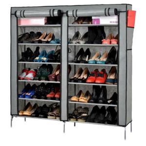 Low MOQ Portable Shoe Rack Cabinet Folding Non-woven Dustproof Fabric 6 Tier Shoe Racks