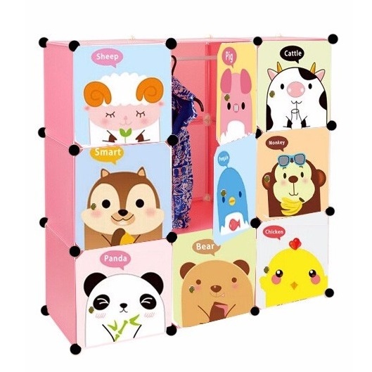 One Stop Solution Baby Cupboard Bedroom Furniture Cartoon Children Kids Wardrobe Closet