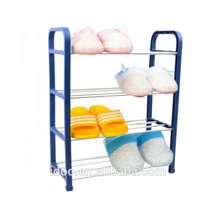 Metal Furniture Indoor 4 Tier Metal Shoe Rack Metal Rolling Cart