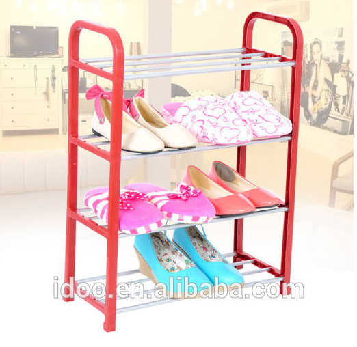 Metal Furniture Indoor 4 Tier Metal Shoe Rack Metal Rolling Cart