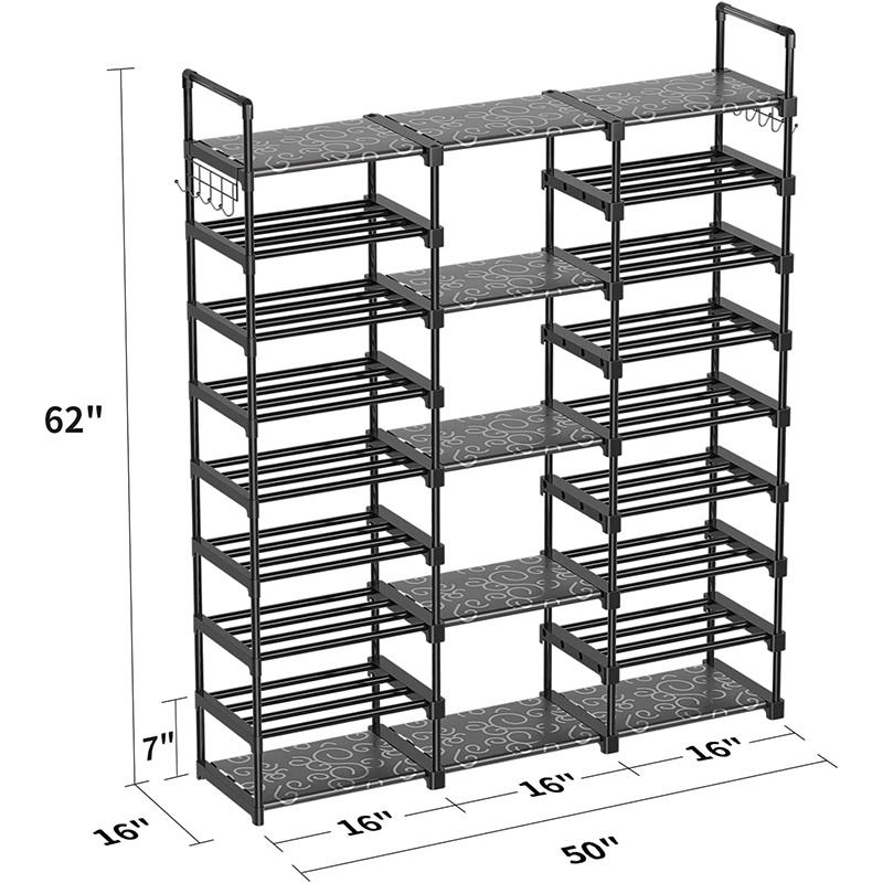 Trade Assurance Plastic Shoe Rack 9 Tier Space Saver Shoes Rack Organizer For Closet Corridor