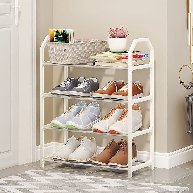 2023 Diy Shoe Rack 4-Tier White Shoes Storage Rack Organizer With Strong Bearing Capacity