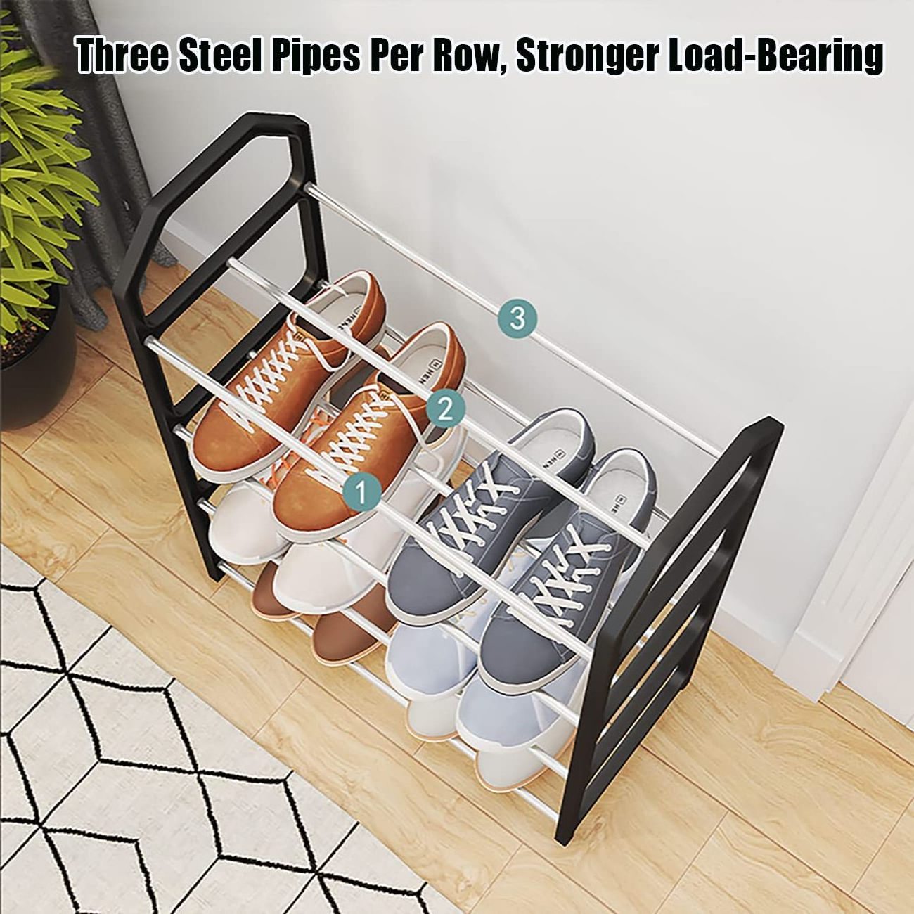 2023 Diy Shoe Rack 4-Tier White Shoes Storage Rack Organizer With Strong Bearing Capacity