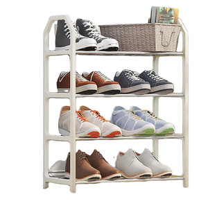 2023 Diy Shoe Rack 4-Tier White Shoes Storage Rack Organizer With Strong Bearing Capacity