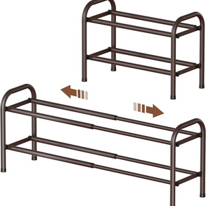 Wholesale Heavy Duty 2 Tier Shoe Rack Storage Foldable Metal Shoe Rack For Closet Doorway