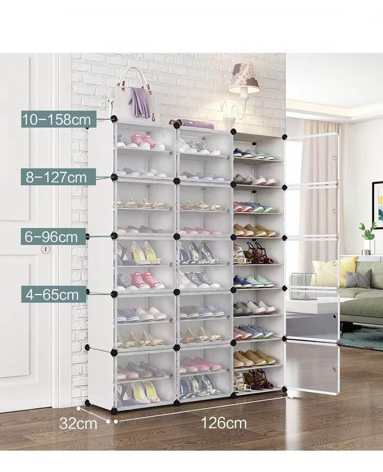 Simple Design Folding Stackable Amazing Shoes Rack Extendable Plastic 10 Tier Storage Store Shoe Rack