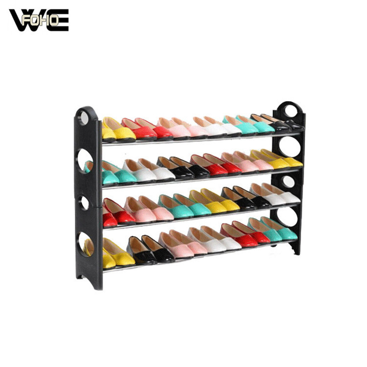 Widely Used Superior Quality Display  Wooden  3 tier Mini  Black Shoe Rack For Garage