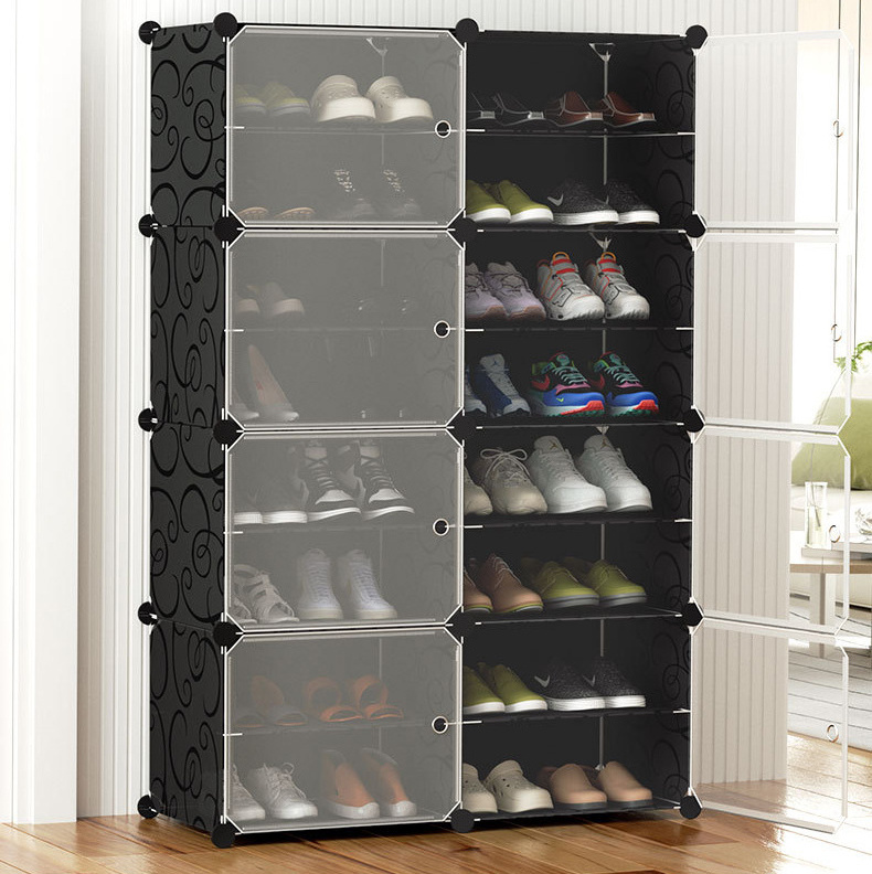 Shoe Shelves Organizer 8 Cubes 16 Tiers Hold 32 Pairs Shoes