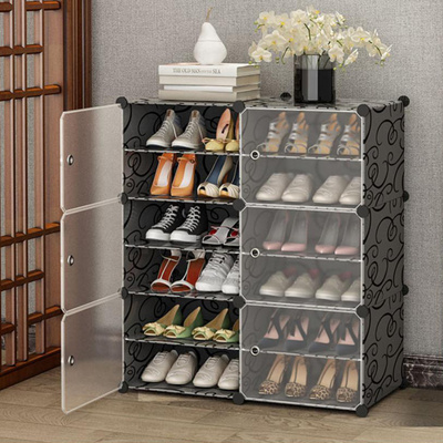 12 Tier Shoe Storage Cabinet 36 Pair Plastic Shoe Shelves Organizer for Closet Hallway Bedroom Entryway