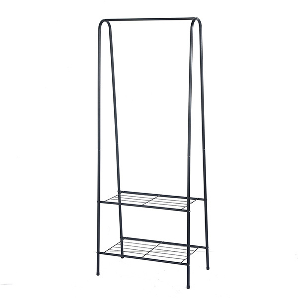 Metal Clothes Rack for Hanger Clothes, Small Clothes Rack, Standing Coat Rack with Storage Shelves