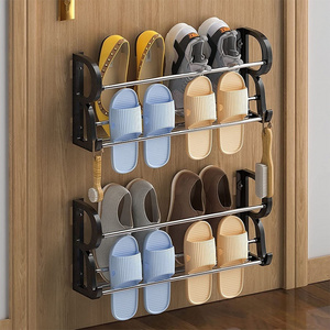 Multifunctional Stainless Steel Wall Mounted Shoe Rack Home Furniture Organizer for Hallway Living Room Save Space