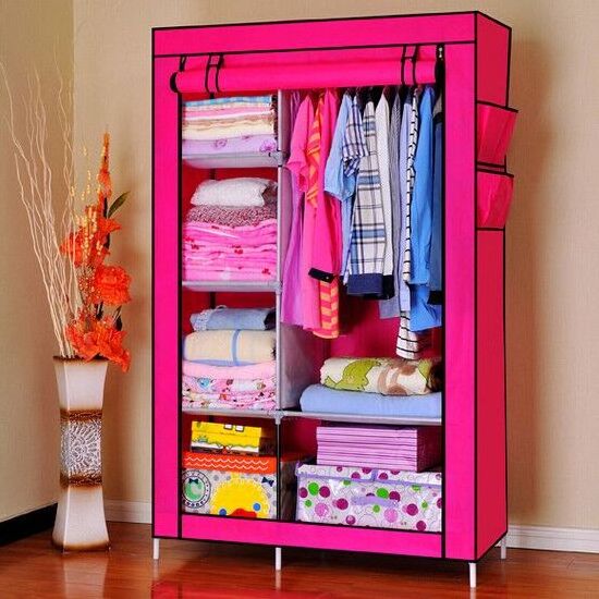 High Volume Portable Non-Woven Fabric Storage Wardrobe Organizer for Home and Apartment Use Bedroom Furniture for Clothes