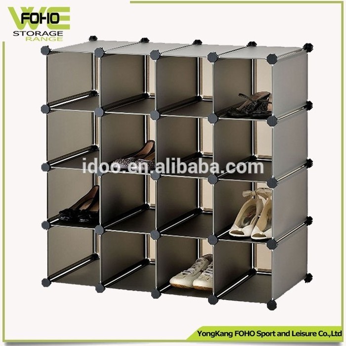 16 cubes plain white Shoe Storage cabinet Cube Interlocking 16 Pairs shoes