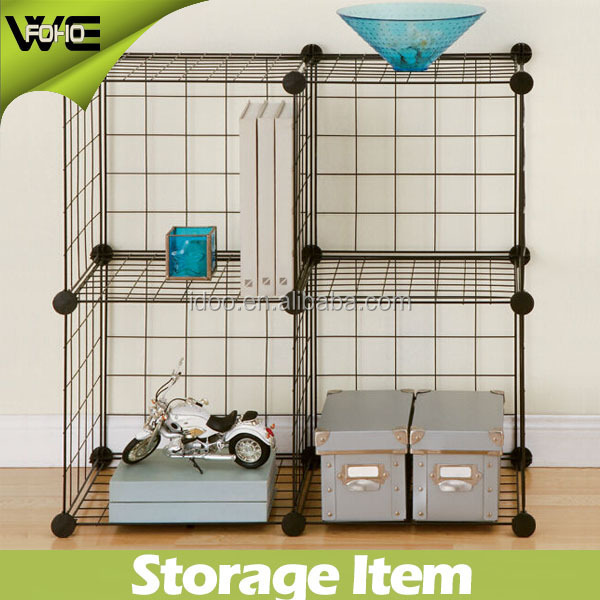 Factory Price OEM Racks 4 Cubes DIY Free Assemble Wire Grid Gym Storage Shelf Racks