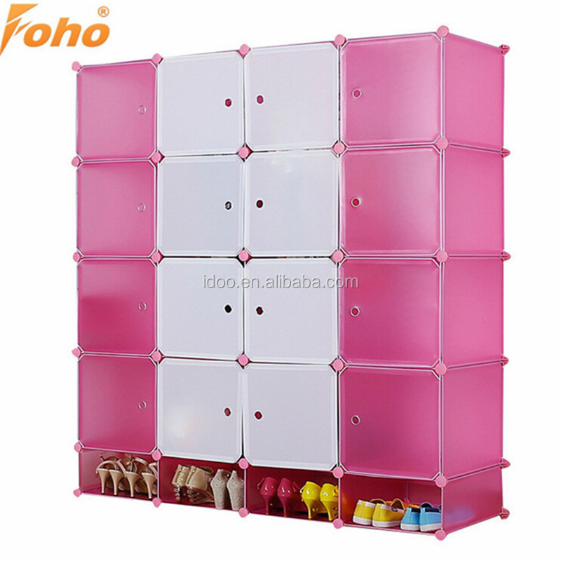 DIY assembled plastic wardrobe armoire with adjustable shapes FH-AL0052-16