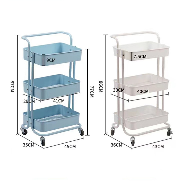 2023 New Arrivals Portable Rolling Cart Baby Stainless Steel Rolling Store Food Cart