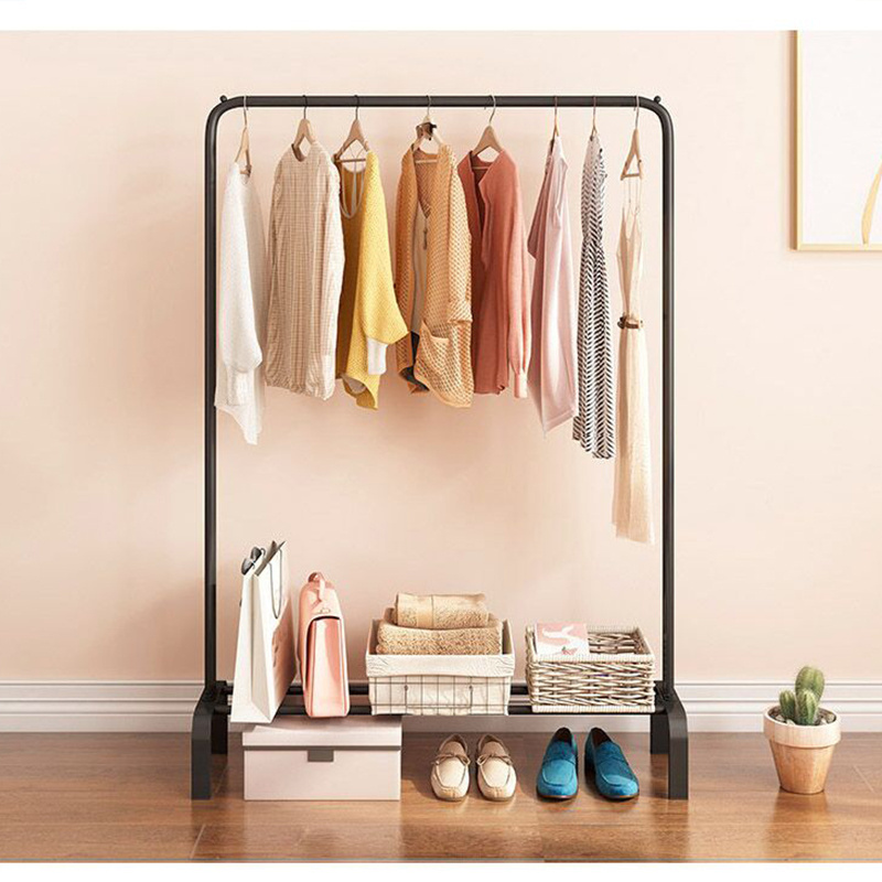 China Supplier Clothes Racks Freestanding Heavy Duty Metal Garment Clothing Rack with Hooks