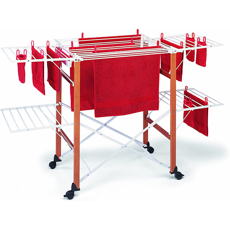 Adjustable Drying Rack Push-pull Aluminium Nylon Foldable Door Clothes Drying Rack