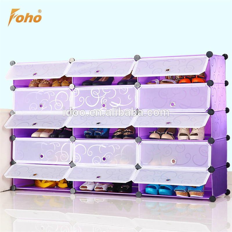 Diy Assemble PP Customized Modern Clear Plastic Box Shoe Cabinet Storage