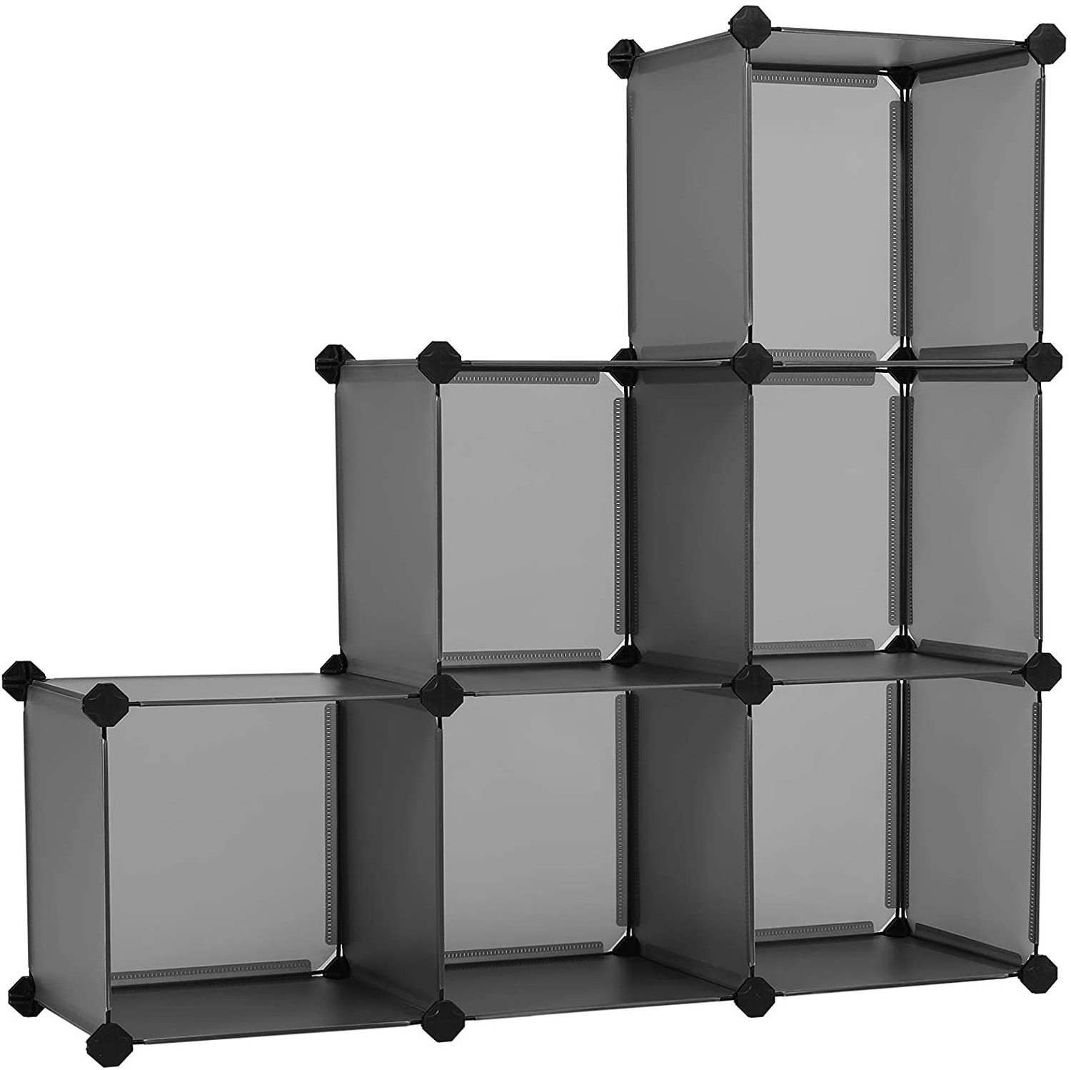 6-Cube Bookshelf, DIY Plastic Cabinet, Modular Bookcase, Storage Shelving for Bedroom