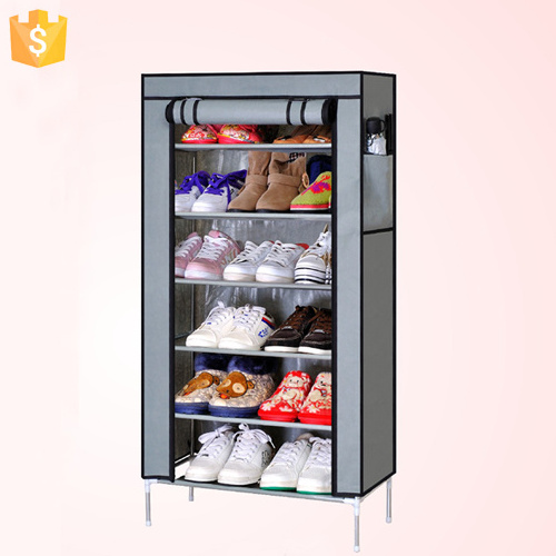 China Supplier Rack Shoe Portable Folding Non-woven Fabric Dustproof 6 Tiers Shoe Rack