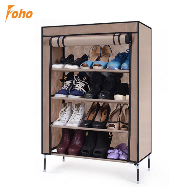 China Supplier Rack Shoe Portable Folding Non-woven Fabric Dustproof 6 Tiers Shoe Rack