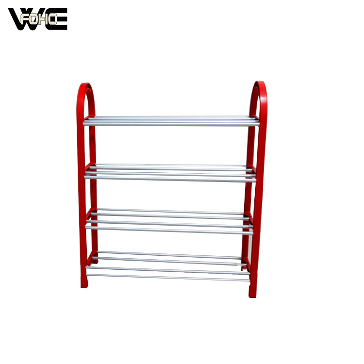 Single Row 4 Layer Metal Shoe Rack for Sale (fh-cm0517)