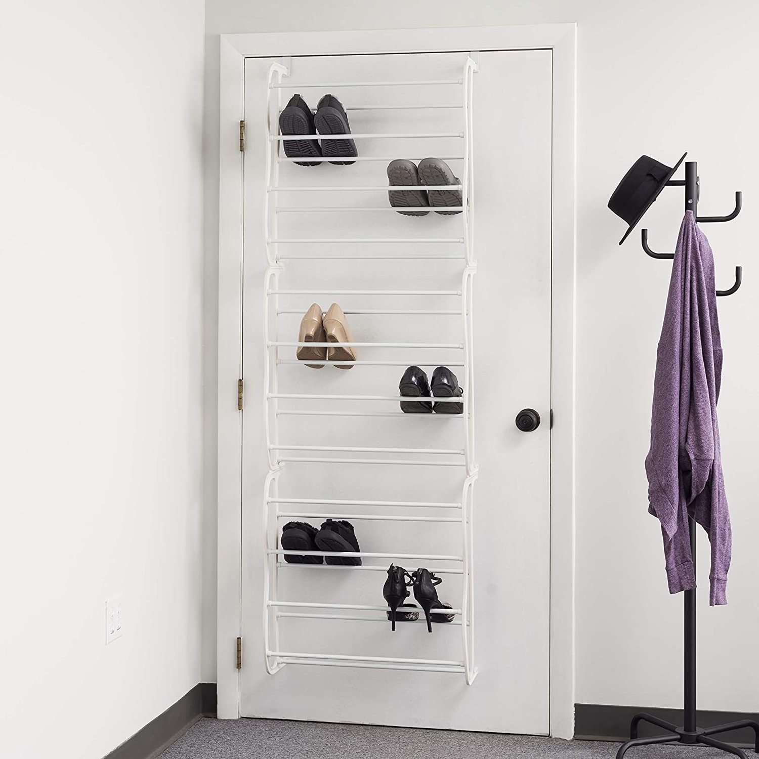 Easy Assemble Metal Shoe Organizer Convenient Adjustable Amazing Plastic Wall Mounted Shoe Rack