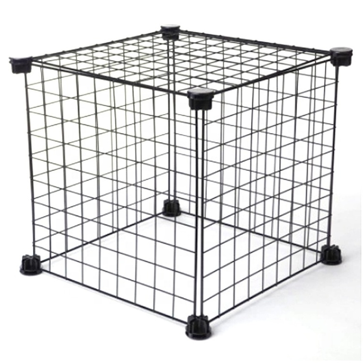 metal mesh wire assembled portable diy iron shelf