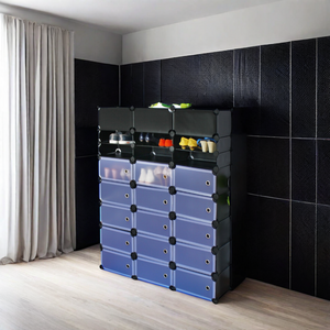 Modern Design Magic Cubes PP Plastic Storage Containers Black Living Room Cabinets for Bedroom Use-FH-AL031