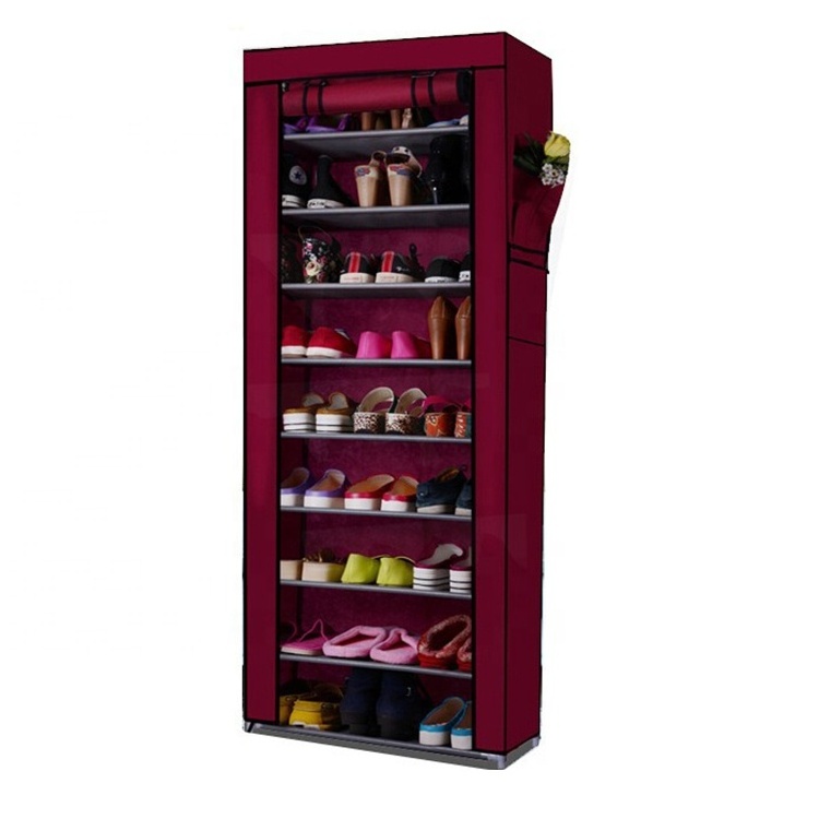 Wholesale Price Rack Shoe Living Room Furniture Portable Fabric Shoe Storage Racks with 9 Shelves