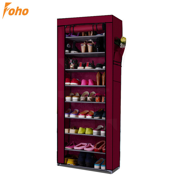 Wholesale Price Rack Shoe Living Room Furniture Portable Fabric Shoe Storage Racks with 9 Shelves