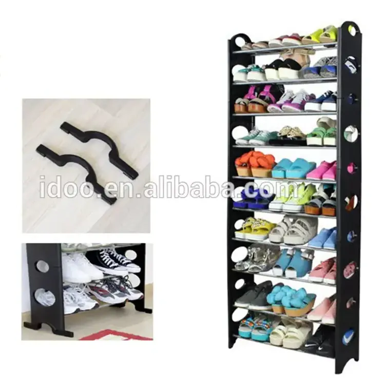 Support All Customization Shoe Racks Stands Modern Plastic Portable 10 Tiers Shoes Racks Cabinet