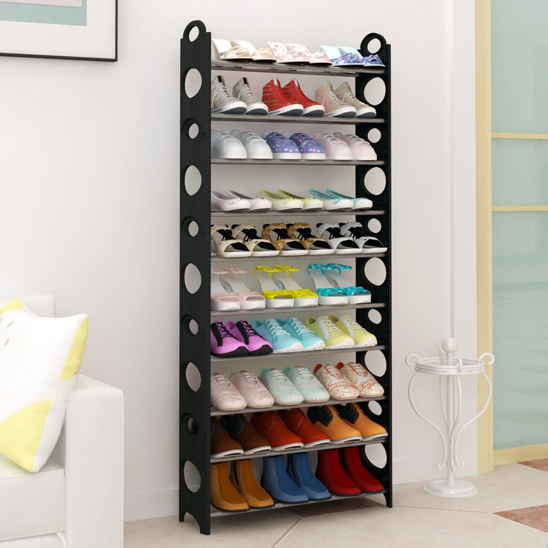 Easy install 10 tiers Free diy shoe storage cabinets plastic shoe rack