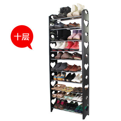 Easy install 10 tiers Free diy shoe storage cabinets plastic shoe rack