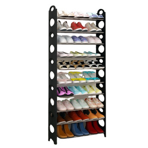 Low Price 10 Layer 50 Pairs Plastic Shoe Rack Organizer Shoe Rack Cabinet Space Saver