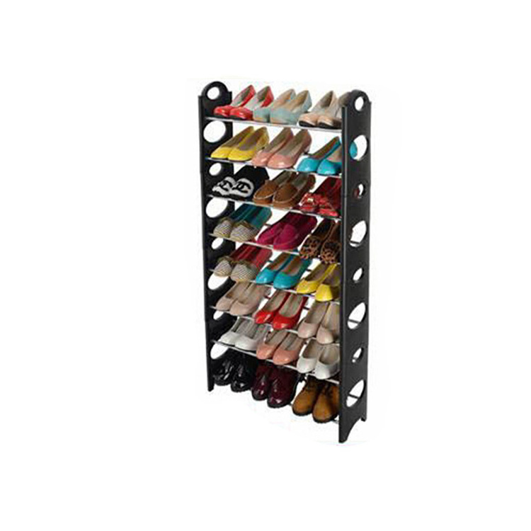 Low Price 10 Layer 50 Pairs Plastic Shoe Rack Organizer Shoe Rack Cabinet Space Saver