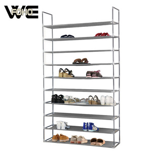 Factory Price Shoe Rack Organizer 10 Tier 50 Pairs Portable Fabric Metal Shoe Racks Cabinet for Home