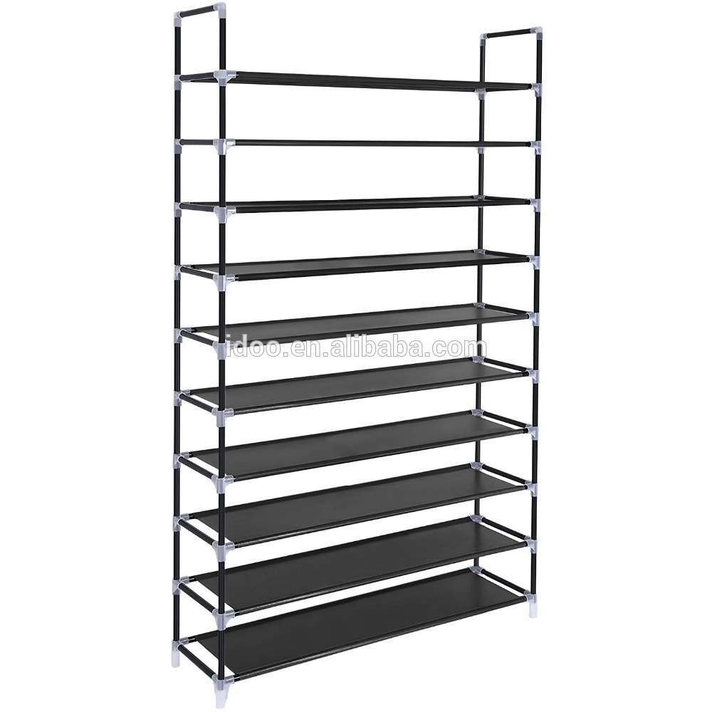 Factory Price Shoe Rack Organizer 10 Tier 50 Pairs Portable Fabric Metal Shoe Racks Cabinet for Home