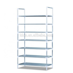 Factory Price Rack Storage 10 Tier 50 Pair Fabric Metal Tower Shoe Organizer Rack Cabinet