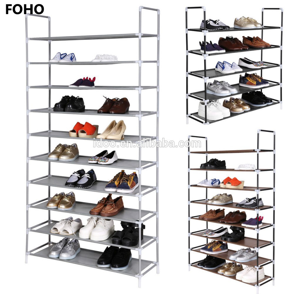 Wholesale Price 10 Tier Shoes Rack Easy to Assemble Plastic Shoe Stand Racks for Home