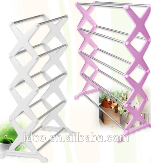 PP Frame Iron Tubes Metal Folding Shoe Rack Folded Industrial Shoe Rack