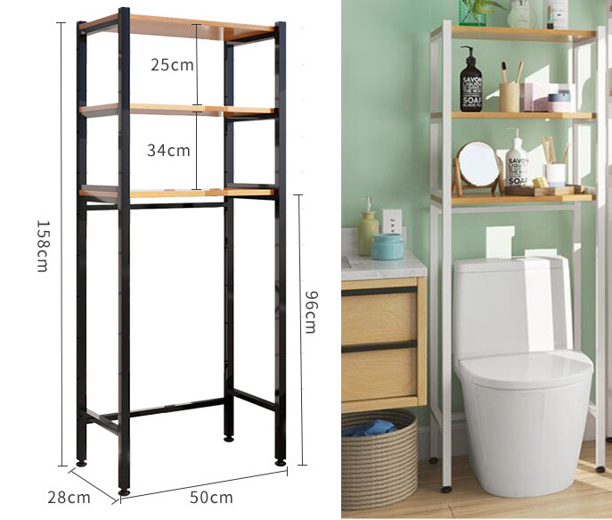 On-Time Shipping Storage Shelf Toilet Rack With 3 Tiers Shelves Organizer Bathroom Shelf