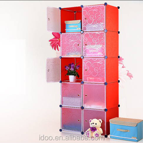 10 Cubes Pp Plastic Cabinet For Storing Toys Blue Wardrobe Closet Cabinets For Girls