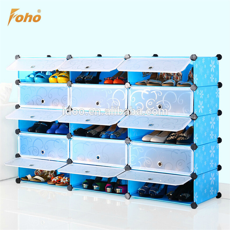 Diy Assemble PP Customized Modern Clear Plastic Box Shoe Cabinet Storage