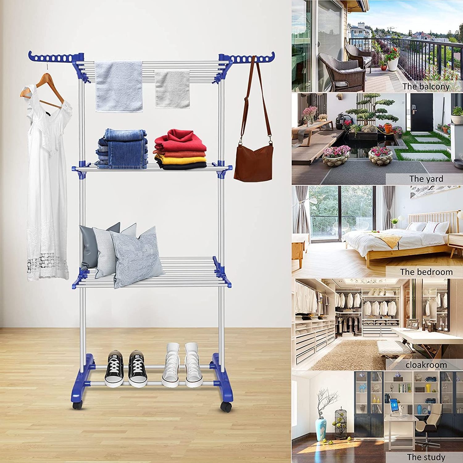 Factory Direct Sales Removable Wall Mounted Stand Hanger Drying Clothes Rack drying clothes rack