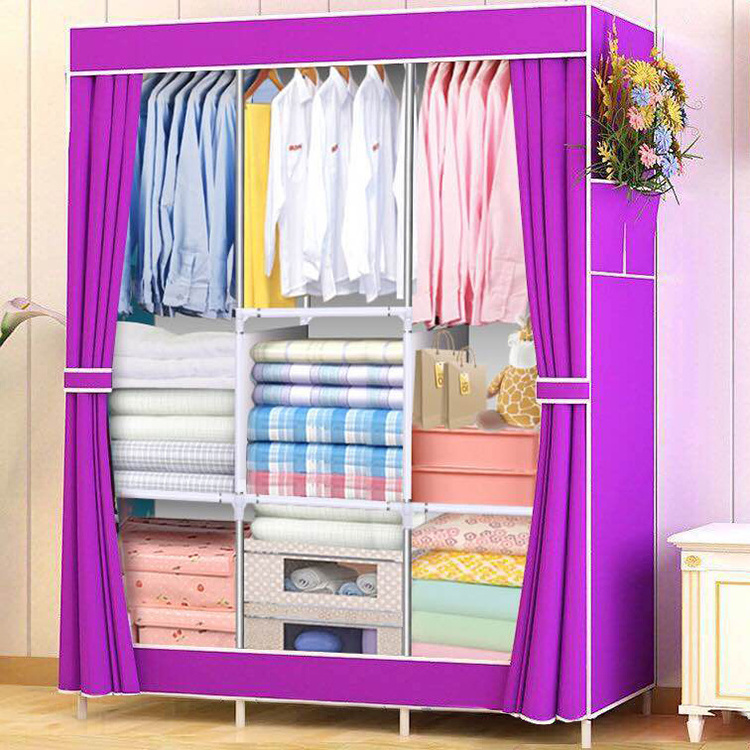 Premium OEM Factory Fabric Wardrobe Foldable Bedroom Canvas Wardrobe Clothes Organizer